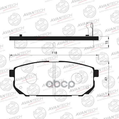 Колодки тормозные дисковые Avantech задние  (противоскрипная пластина в компл.)