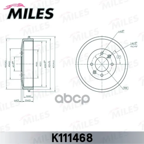 Барабан тормозной CITROEN BERLINGO 96-/PEUGEOT PARTNER 96-/306/406 (TRW DB4096) K111468