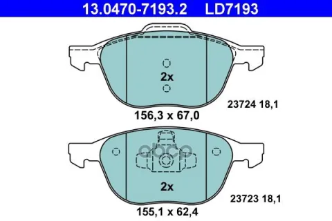 Колодки пер.FORD FOCUS II, C-MAX/MAZDA 3/VOLVO V50