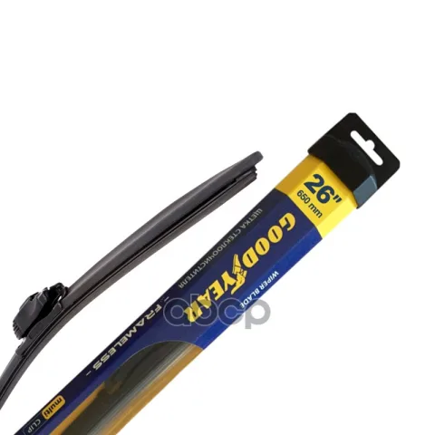 Щетка стеклоочистителя 650мм бескаркасная (Goodyear) (Multi Clip) Frameless
