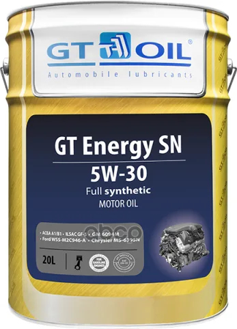 Масло моторное синтетическое всесезонное GT Energy SN, SAE 5W30, API SN, 20 л