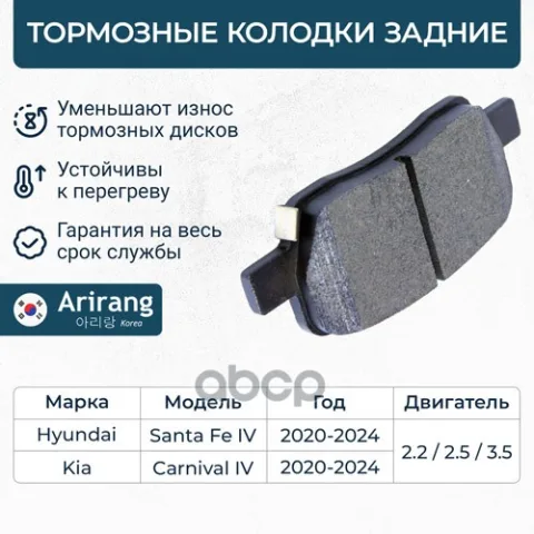 Колодки тормозные задние