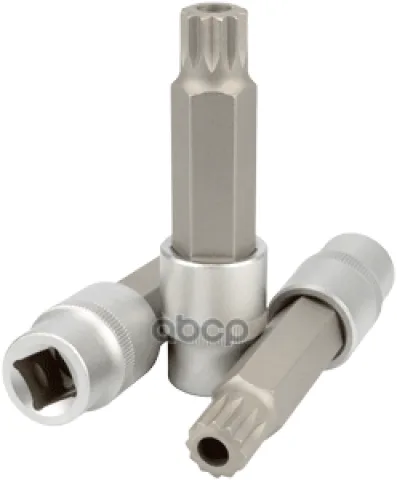 Головка со вставкой 1/2" SPLINE M16, длина 100мм с отверстием (АвтоДело)