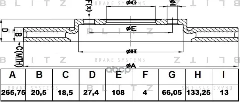 Диск пер.CITROEN BERLINGO, XANTIA, XSARA, BX 87=>/ PEUGEOT 206, 305, 306, 405, PARTNER 87=>