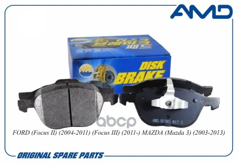 Колодки тормозные дисковые FORD Focus II, 2004-2011, Focus III, 2011-, MAZDA Mazda 3, 2003-2013,  AMDBF385