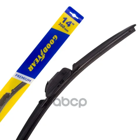 Бескаркасная щетка стеклоочистителя Goodyear PREMIUM 14 /36 cm всесезонная, 8 переходников