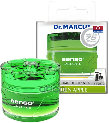 Ароматизатор Др.Маркус SENSO Deluxe в банке гелевый Green Apple ЧЗ ОСУ