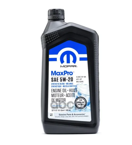 Масло моторное mopar 5w20 maxpro- 68218890aa (0,946л)