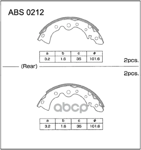 Колодки  торм. барабан. задние Nissan Almera Classic (B10) 06-> / Nissan Primera (P10-11) 97-> (БЕЗ