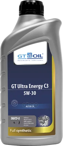 Масло моторное синтетическое всесезонное GT Ultra Energy C3, SAE 5W-30, API SM,SN/CF, 1 л
